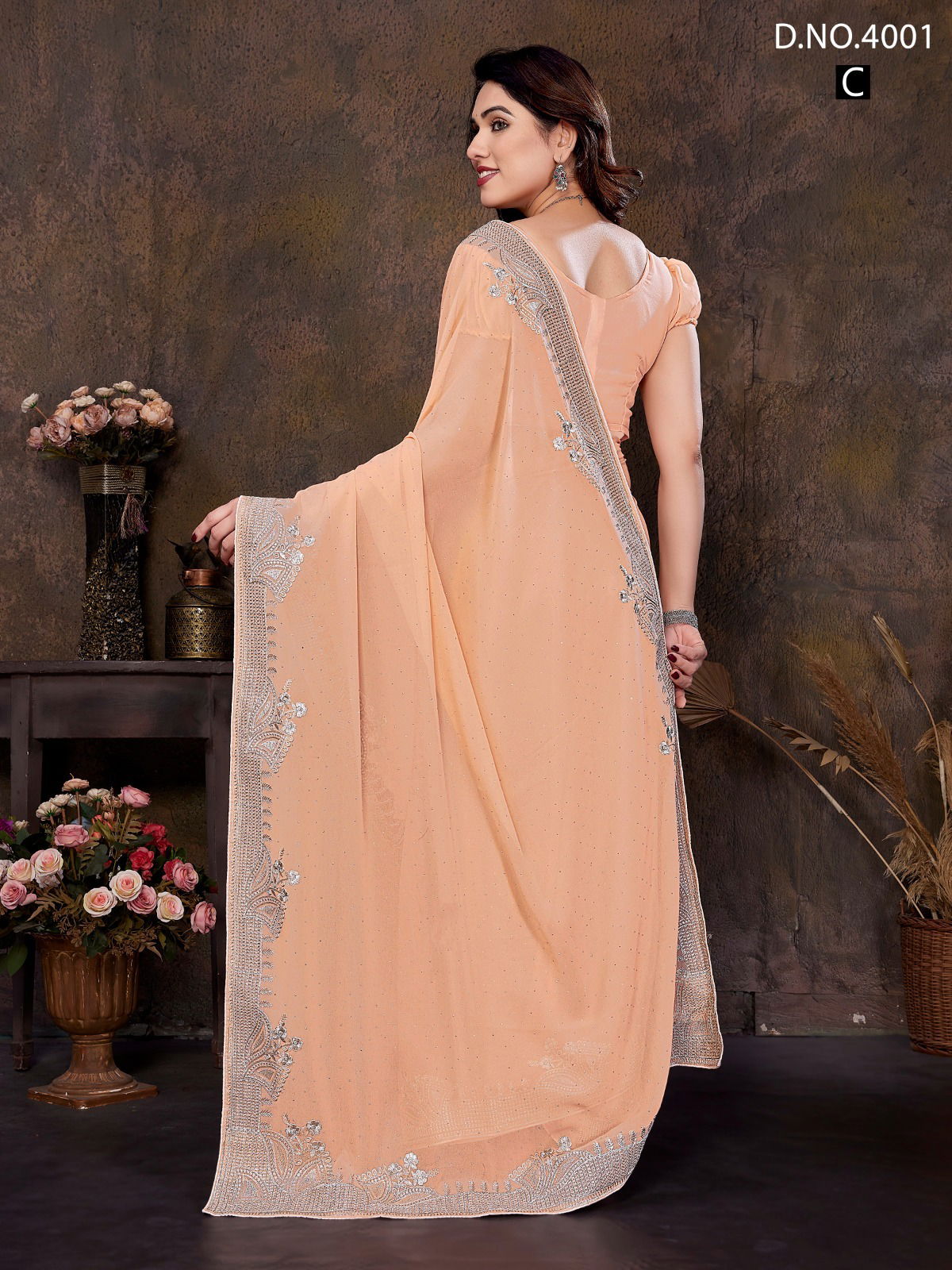 Jayshree 4001 A To D Georgette Occasion Wear Saree Wholesale In India